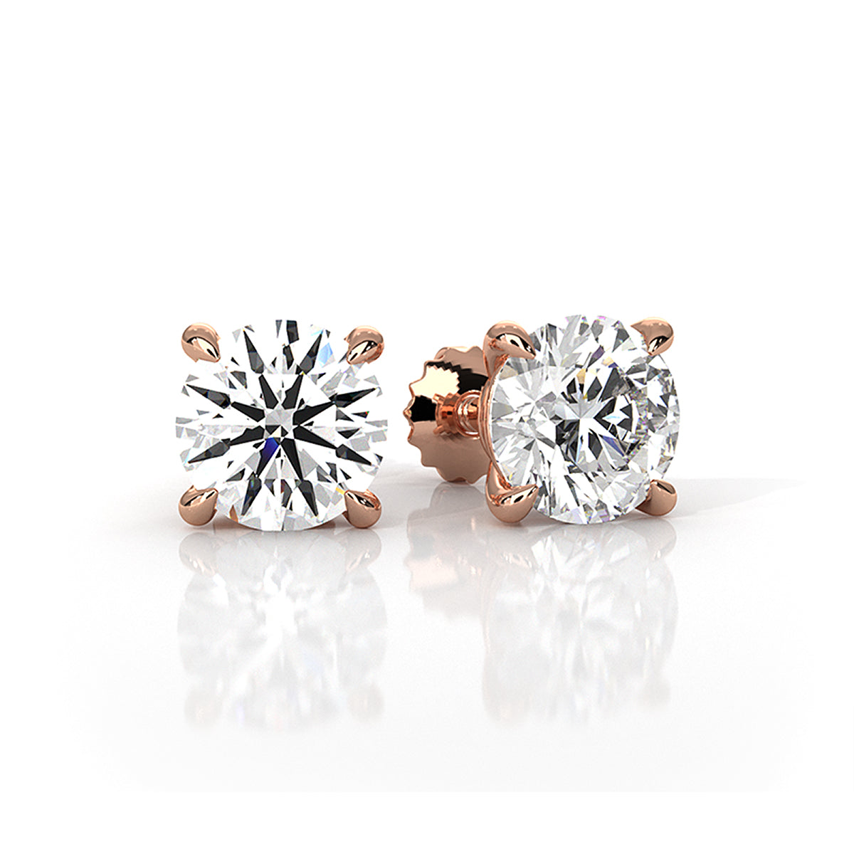 Elegant Round Lab Grown Diamond Stud Earrings | IGI Certified Brilliance & Timeless Sparkle